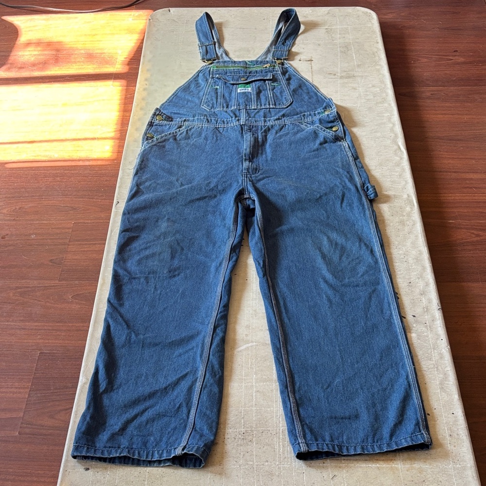 SOLD ....SOLD.  Liberty Overalls in Blue with Green Trim Sold... SOLD